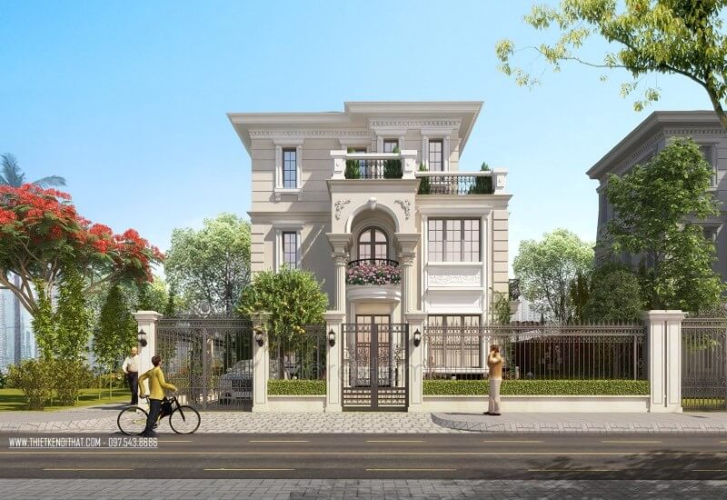Công trình thiết kế biệt thự Splendora An Khánh kiến trúc tân cổ điển đẹp đẳng cấp tại huyện Hoài Đức Hà Nội thiết kế biệt thự đơn lập