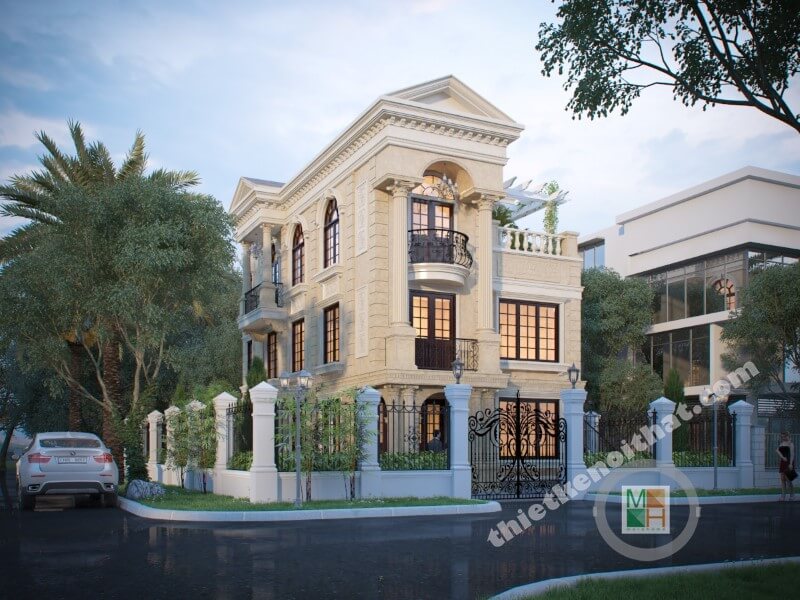 Thiết kế biệt thự đơn lập kiến trúc tân cổ điển sang trọng ở KDDT Phú Mỹ Hưng - Hồ Chí Minh thiết kế biệt thự đơn lập