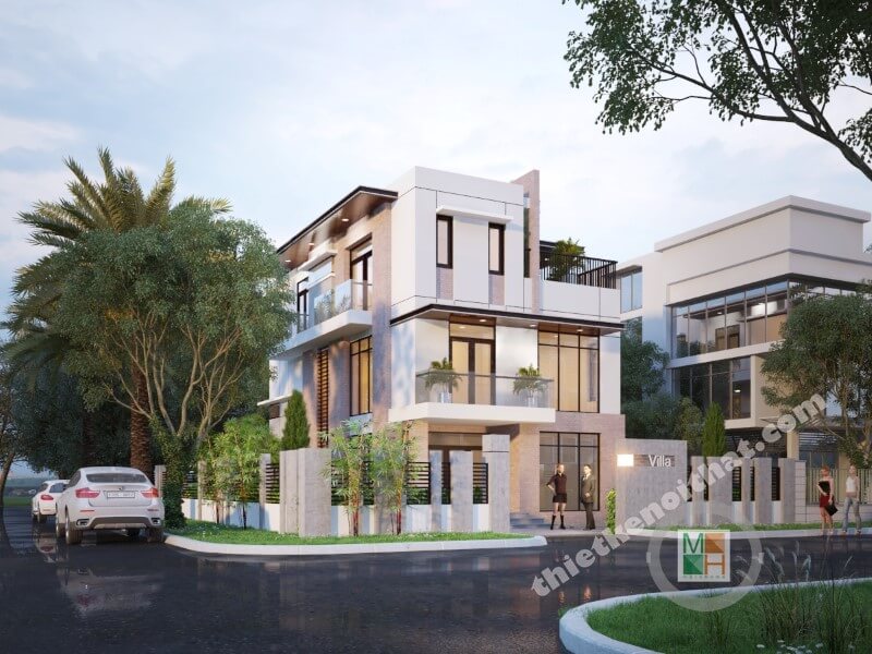 Thiết kế biệt thự đơn lập kiến trúc hiện đại ở Phú Mỹ Hưng Sài Gòn thiết kế biệt thự đơn lập
