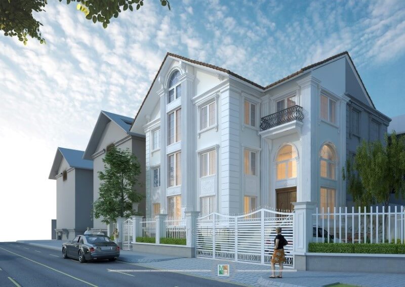 Thiết kế kiến trúc biệt thự Euroland mái thái tân cổ điển tại quận Hà Đông, Hà Nội Thiết kế kiến trúc nhà phố, biệt thự